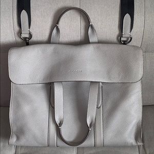 Coach Portfolio Brief Laptop Messenger Bag in Grey
